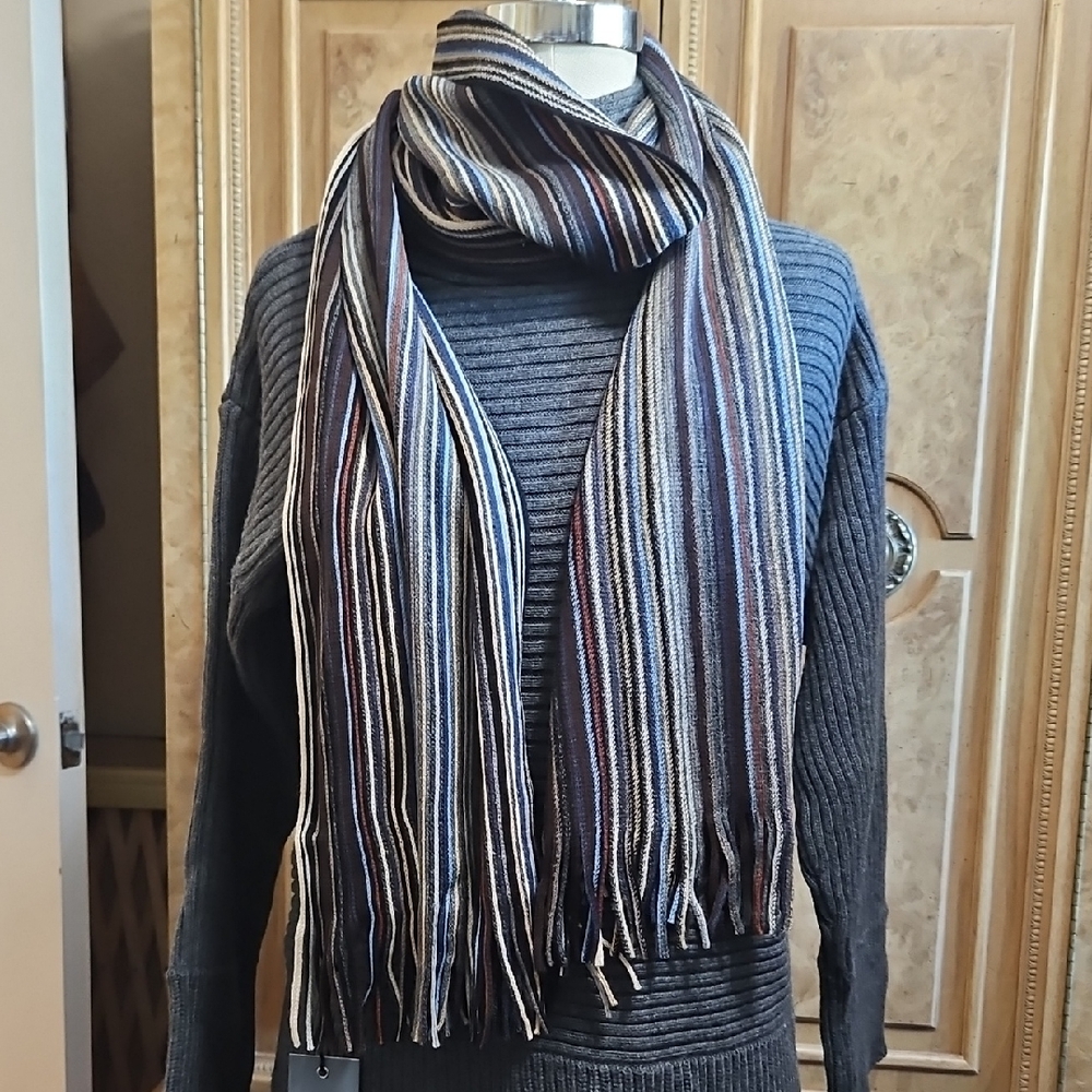 Johnston & Murphy Multicolor Striped Scarf